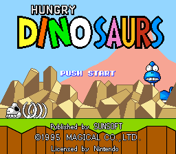 Hungry Dinosaurs (Europe) Title Screen